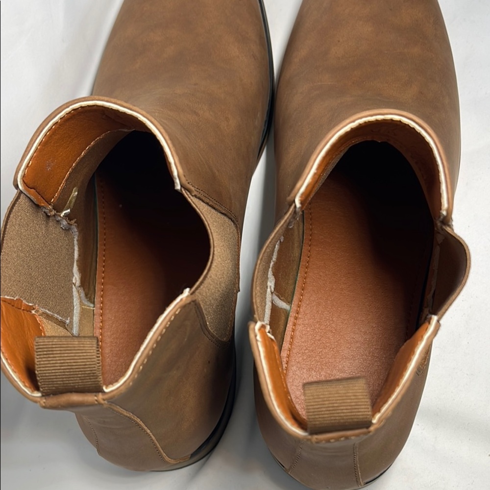 Men's Brown Leather Ankle Boots - Picture 3 of 6